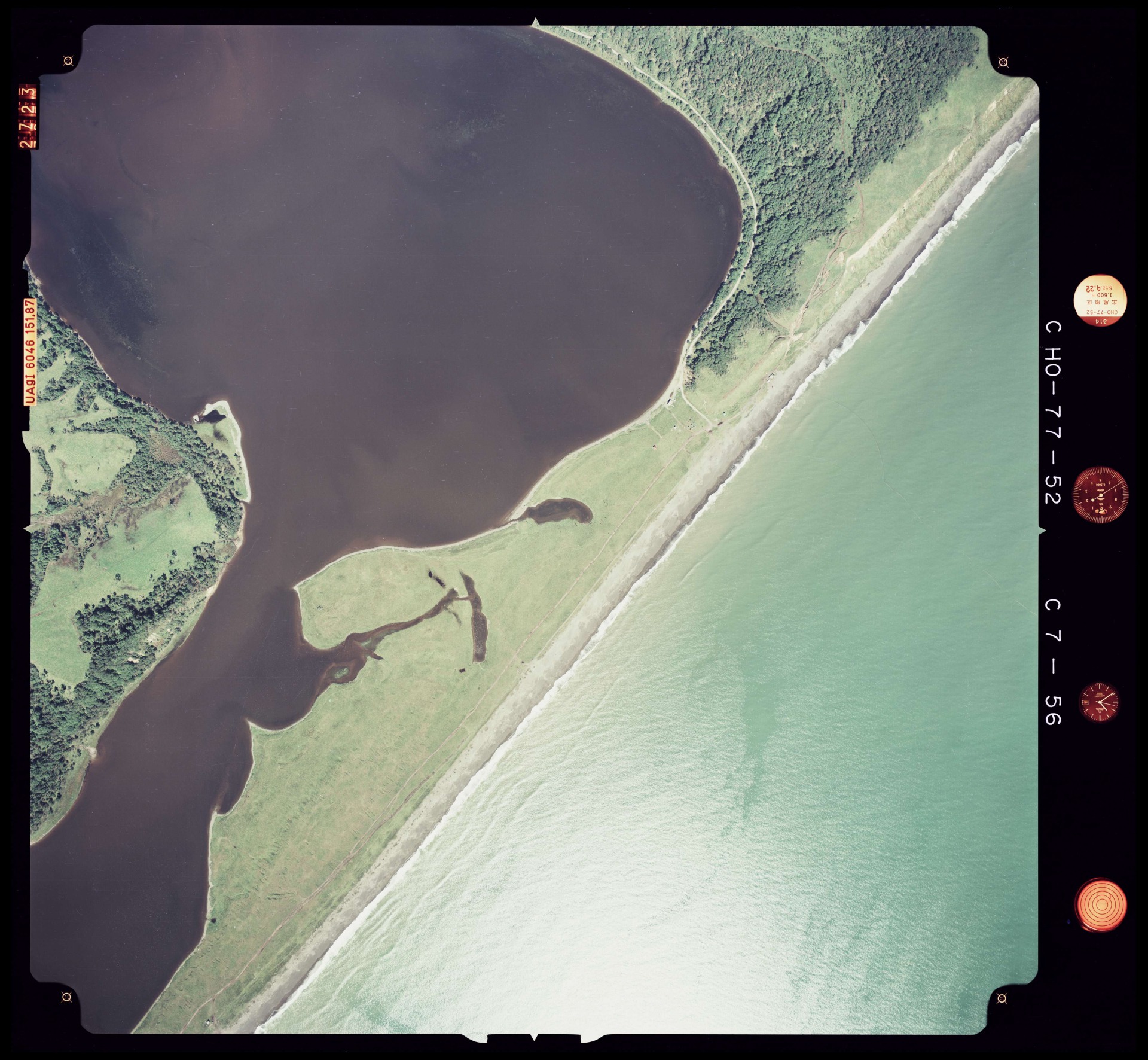 国土地理院 湧洞沼（北海道中川郡豊頃町） 空撮写真 1977年9月22日