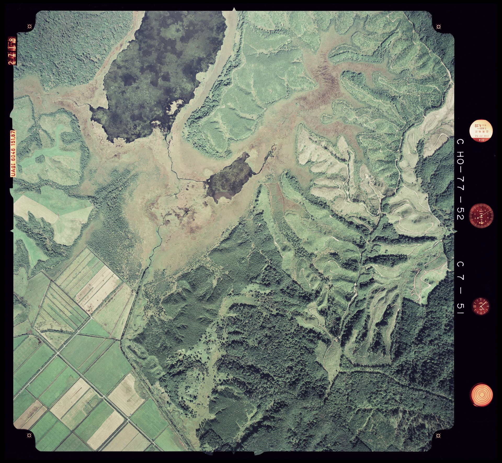 国土地理院 キモントウ小沼（北海道広尾郡大樹町） 空撮写真 1977年9月22日