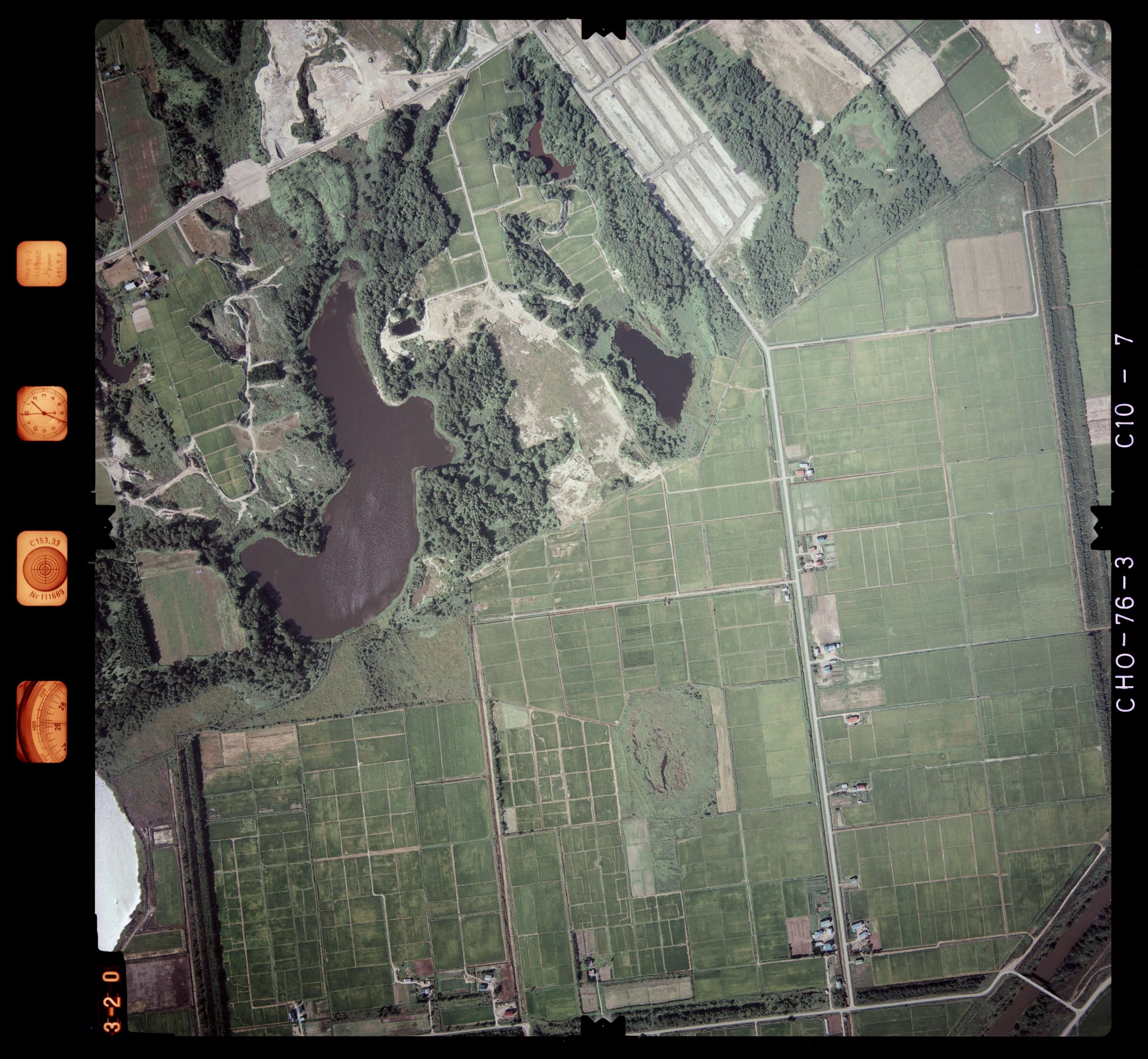 国土地理院 月ヶ湖（北海道樺戸郡月形町） 空撮写真 1976年9月5日