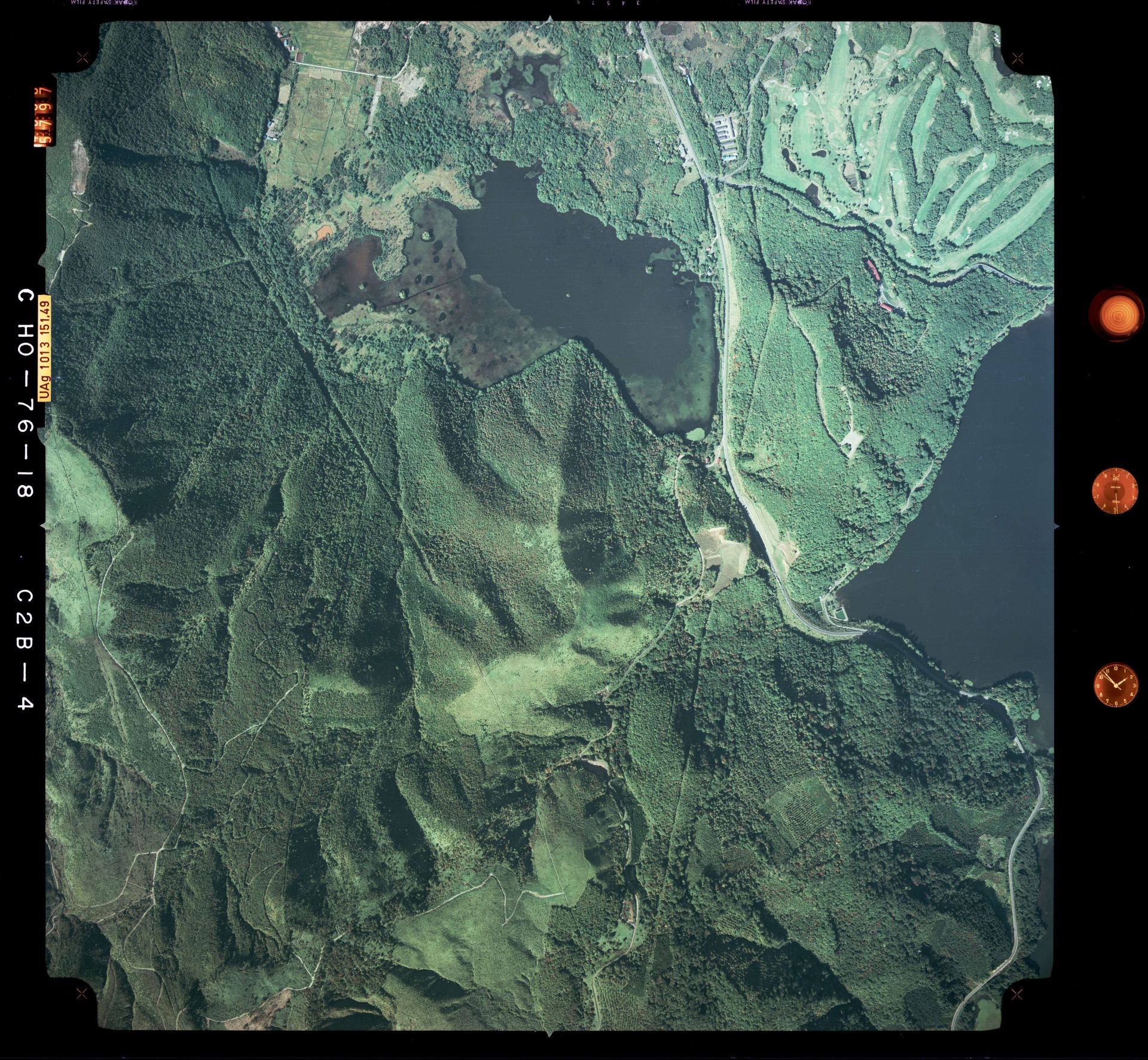 国土地理院 蓴菜沼（北海道亀田郡七飯町） 空撮写真 1976年10月5日