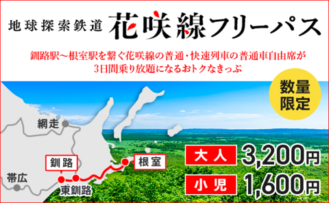 地球探索鉄道花咲線フリーパス