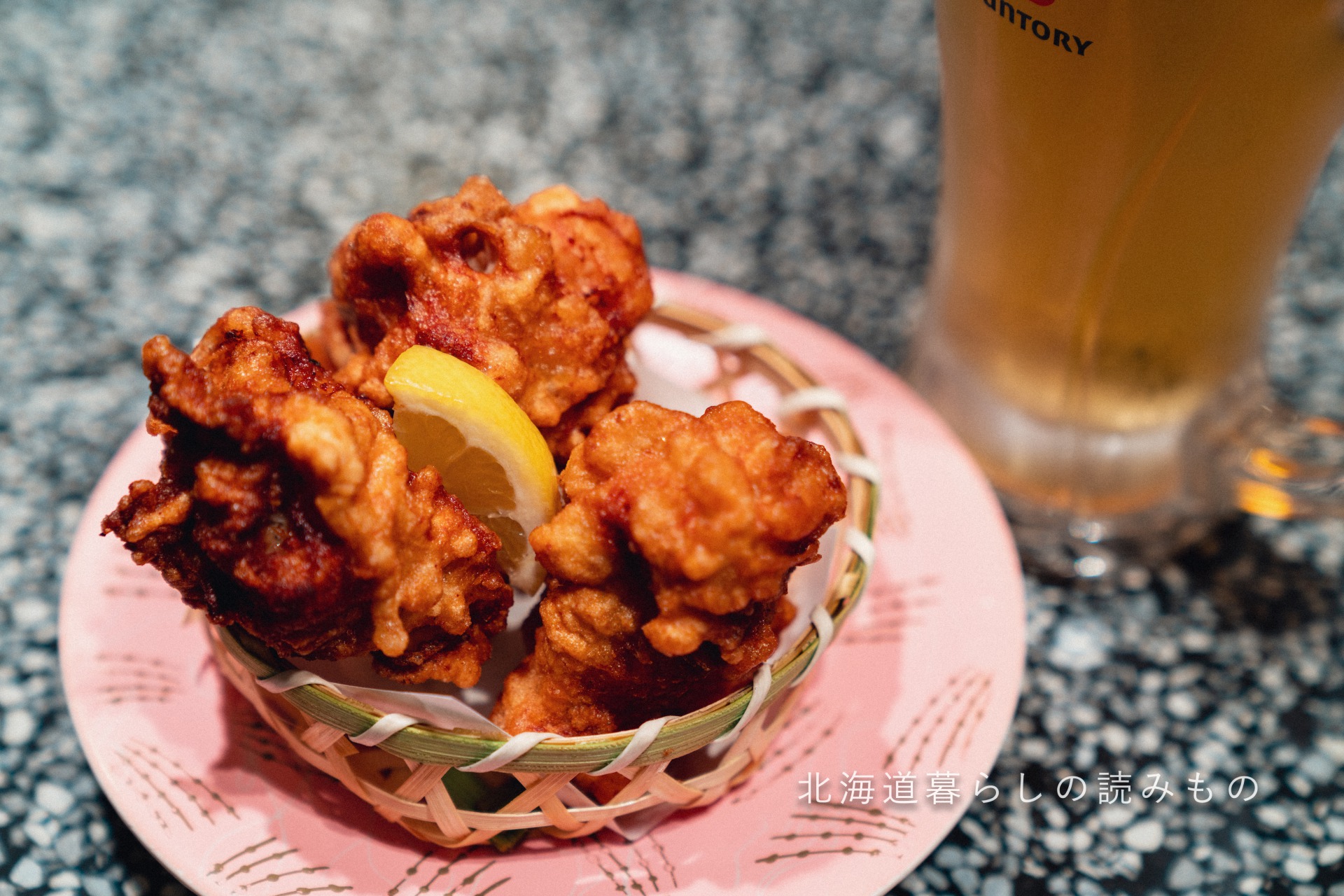 迴轉壽司根室花丸的菜單上的「Hokkaido Fried Chicken」
