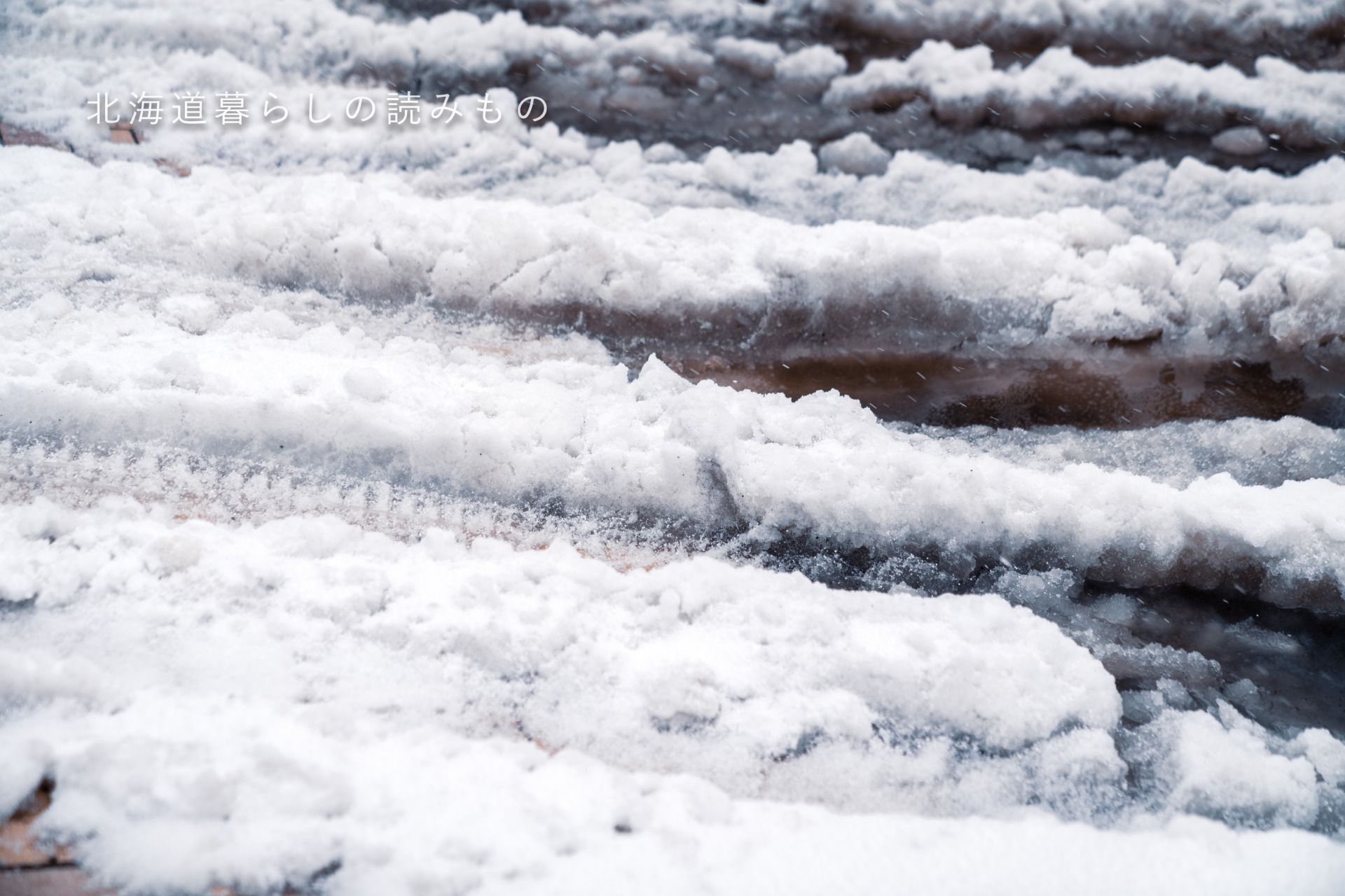 びしゃびしゃの雪道